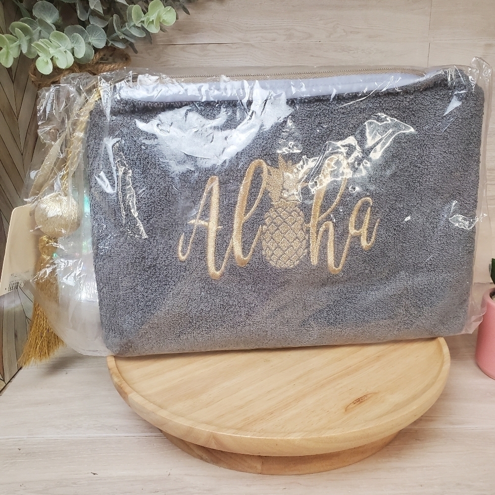 Ale by Alessandra Aloha Grey Makeup Bikini Bag